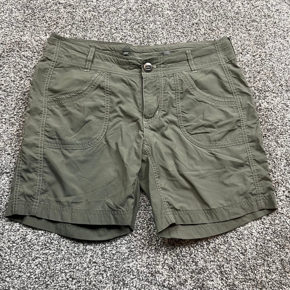 Kuhl Outdoor Shorts Womens 6 Green ripstock Nylon Light Performance drawstring